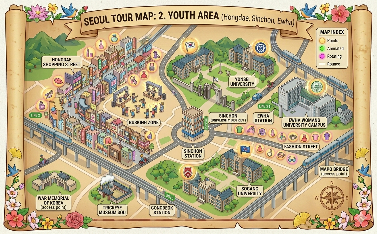 Hongdae, Sinchon, & Ewha